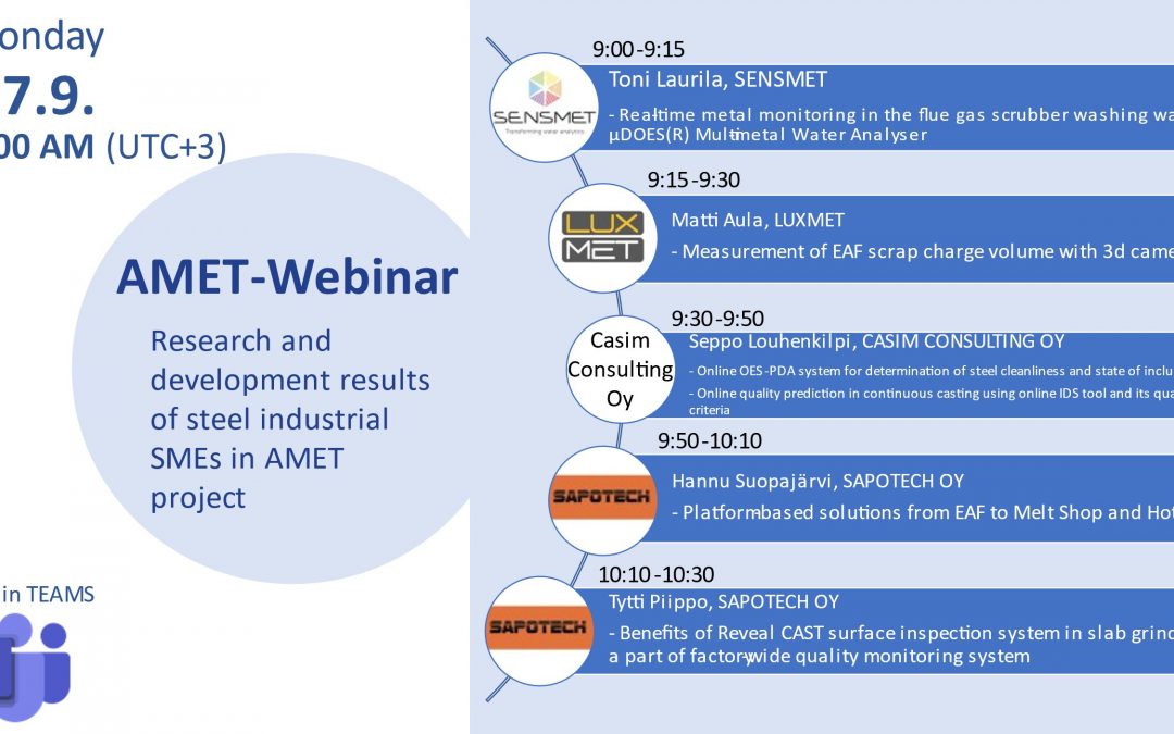 Measuring EAF Scrap Charge volumes – Luxmet presents at AMET -Webinar 27.9.