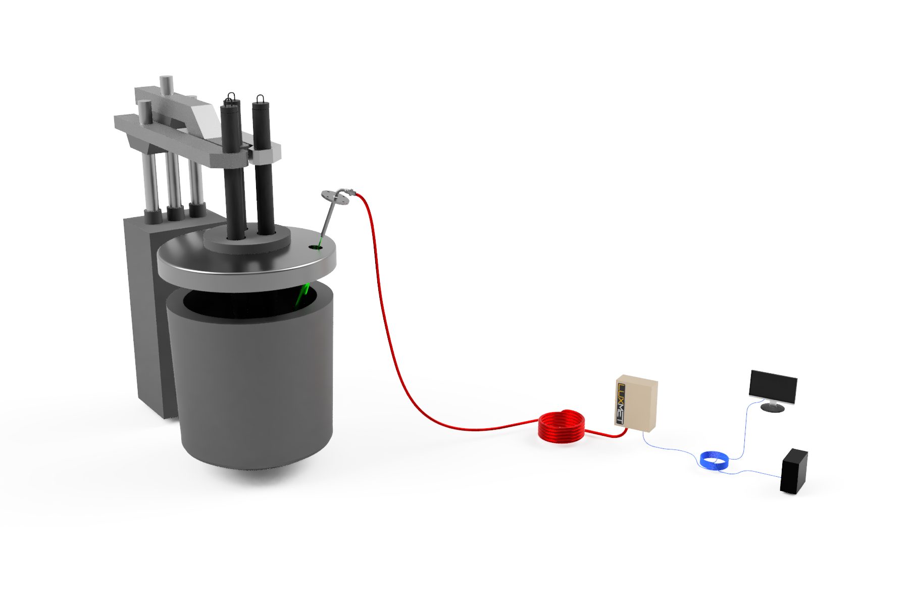 ArcSpecLF configuration 3D rendering of ArcSpecLF setup displaying a ladle furnace and the product equipment.